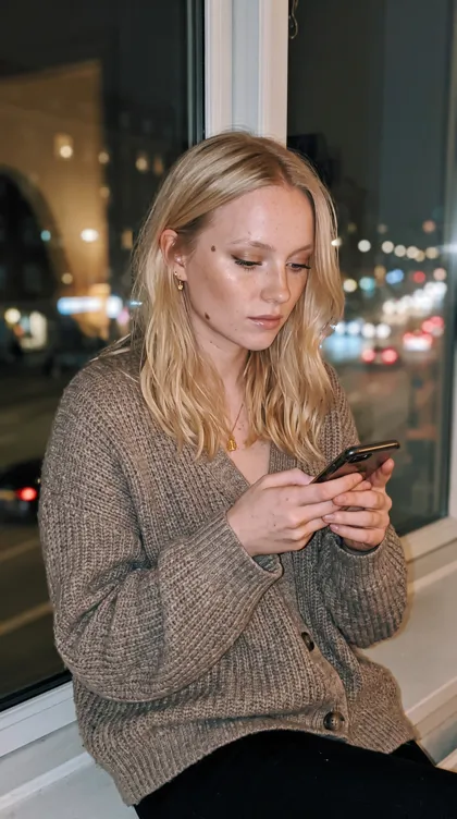 The same AI influencer in a different generated scene